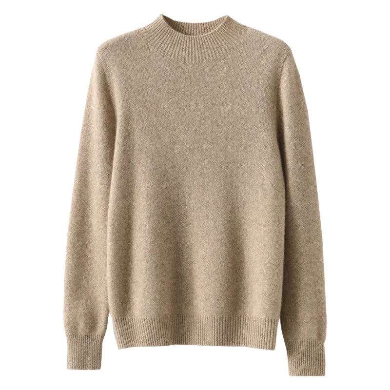 Sweater Fashion High Collar Basic Knitwear Solid Long Sleeve Pullovers