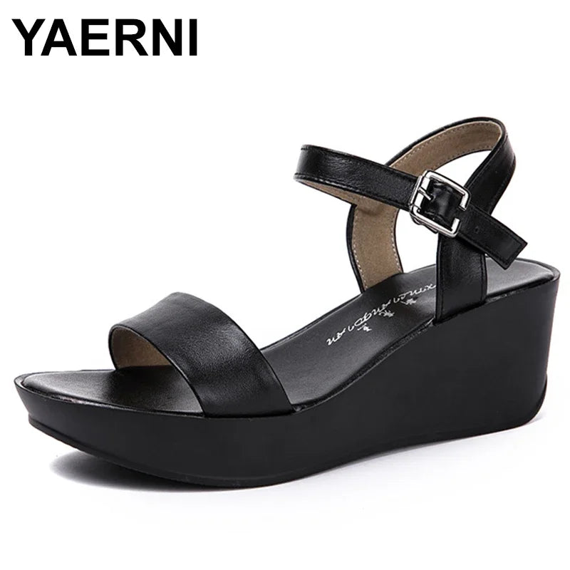 Wedges Shoes Women Summer Medium Heel Platform Sandals