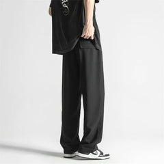 Men's Casual Trousers Baggy Straight Drawstring Elastic Waist Clothing