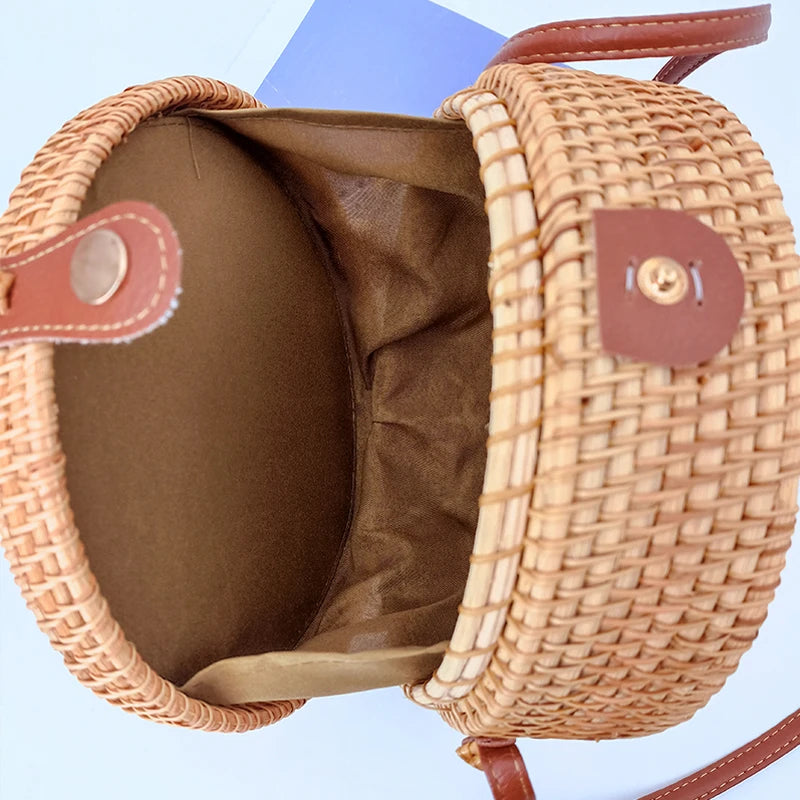 Square Round Style Straw Bag Handbags