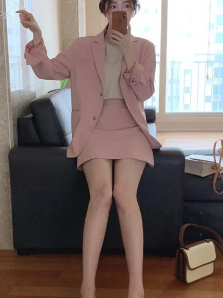 Fashion Women's Jacket Female Loose Suit Blazer Skirt