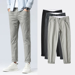 Cotton Casual Pants Classic Style Business Fashion Straight Stretch Trousers