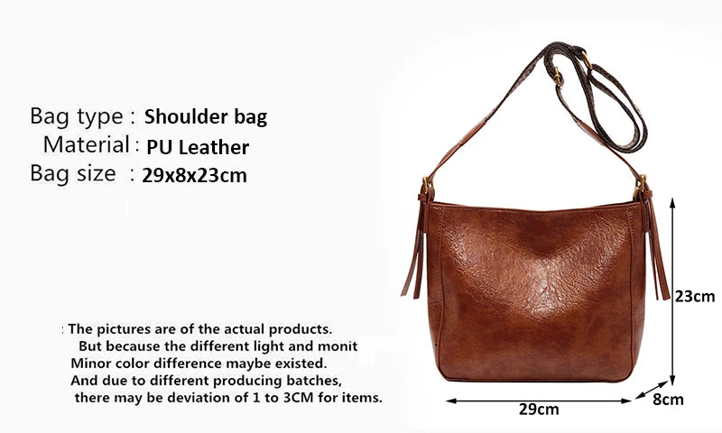 PU Leather Women Fashion Shoulder Bag Simple Casual Totes