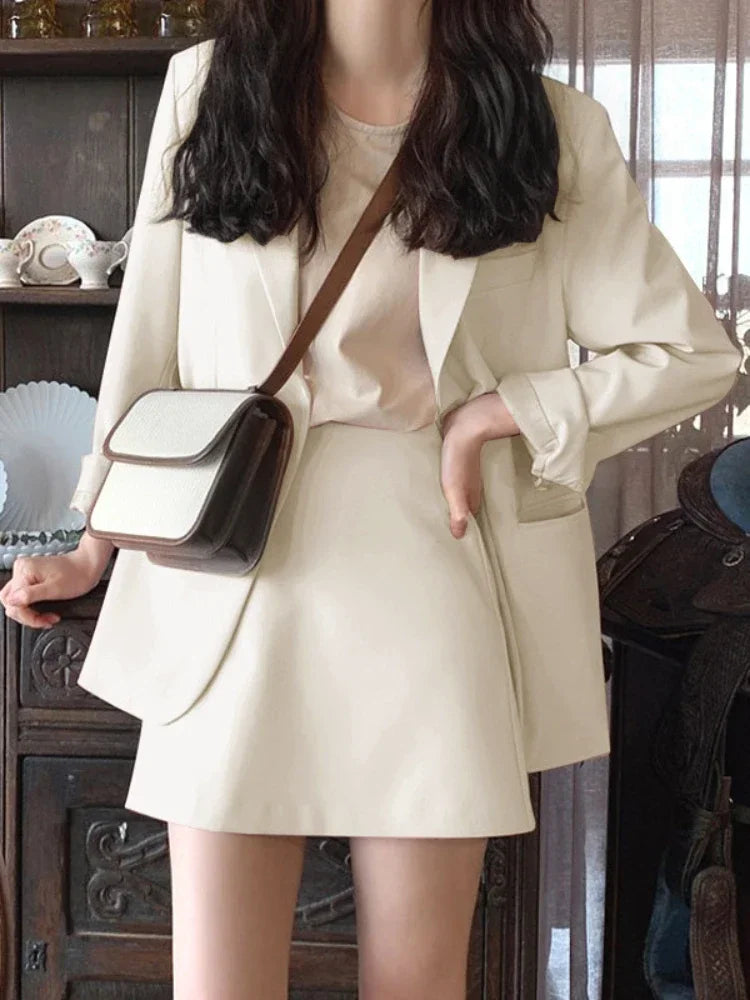 Fashion Women's Jacket Female Loose Suit Blazer Skirt