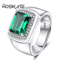 Classic Square Emerald Green Gemstone Ring