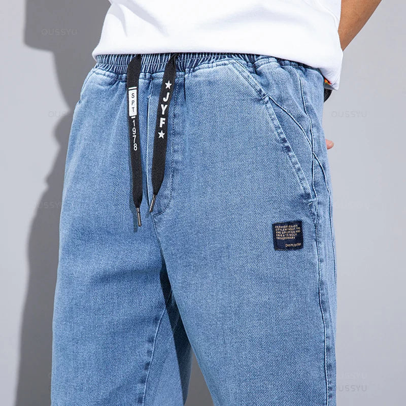 Cargo Jeans Men Streetwear Denim Jogger Pants Baggy Harem