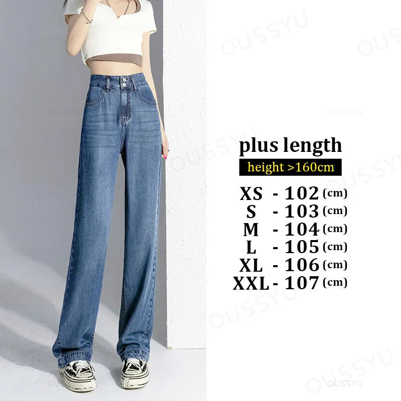 Wide-Leg Jeans High Waist Design High Street Trousers