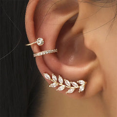 Bohemian NO Piercing Crystal Rhinestone Ear Cuff Wrap Stud Clip Earrings