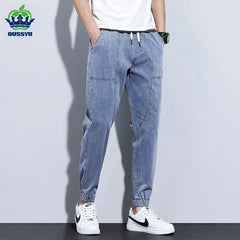 Men's Jeans Jogger Harem Pants Cotton Ankle Banded Pant