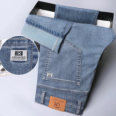 Summer Thin Men's Straight Loose Gray Jeans Trousers