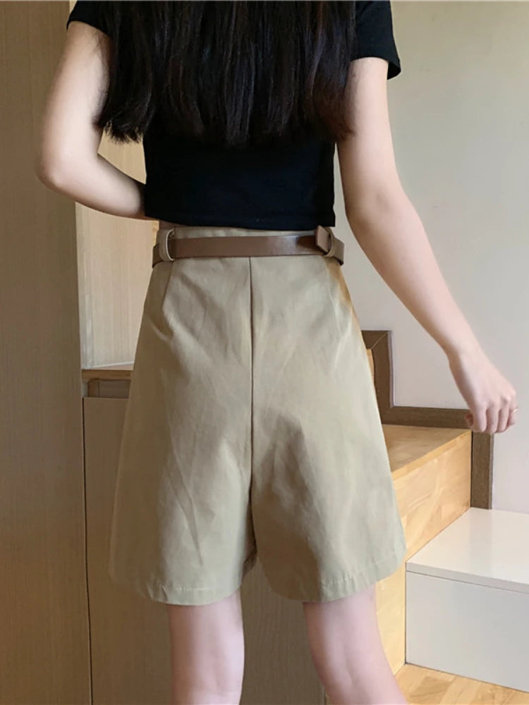 Fashion High Waist Casual Summer Wide-leg Shorts