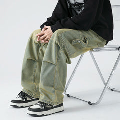 Men's Denim Wide-leg Pants Baggy Cargo Jeans High Street