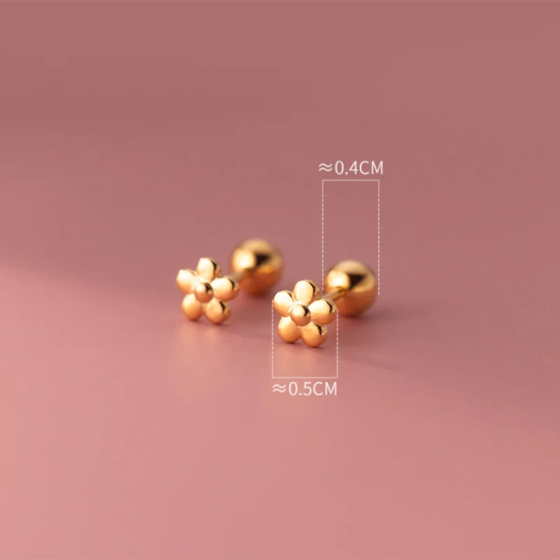 Cute Flowers Baby Screw Beads Stud Earrings Minimalist