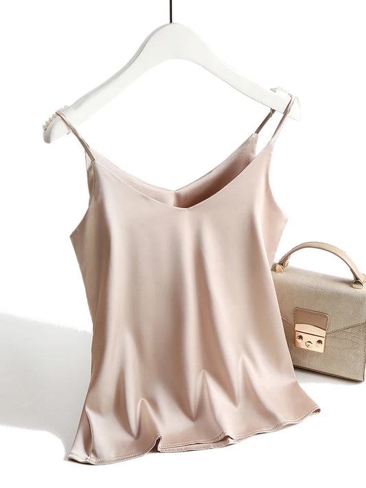 Spaghetti Strap Top Women Halter V Neck Basic