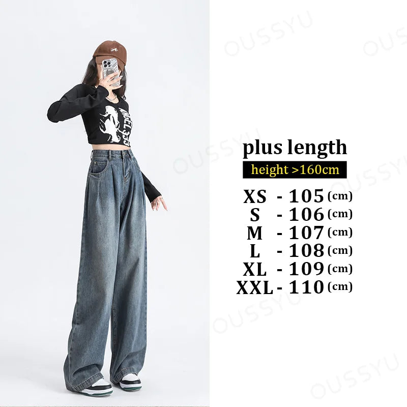 Jeans High Waist Wide Leg Cotton Denim Clothing Straight Pant