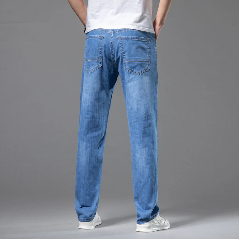 Straight Loose Lightweight Stretch Jeans Classic Style