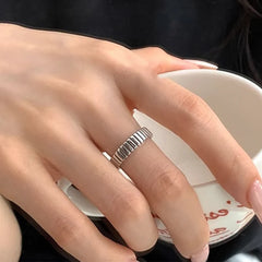 Silver Color Minimalist Cuff Rings For Women Couples Fashion