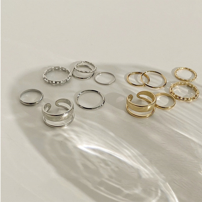 Fashion Jewelry Rings Set Round Opening