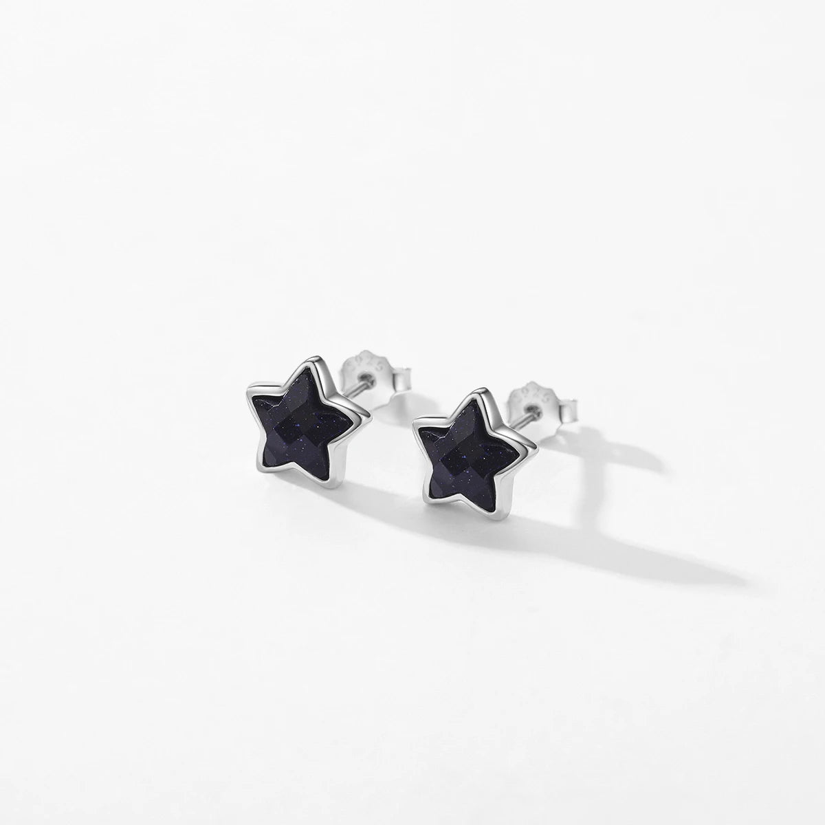 Silver Natural Stars Stud Earrings For Women Fashion Jewelry