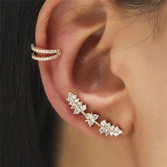 Bohemian NO Piercing Crystal Rhinestone Ear Cuff Wrap Stud Clip Earrings