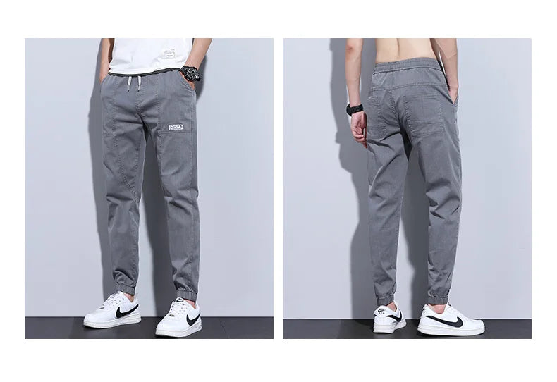 Men's Jeans Jogger Harem Pants Cotton Ankle Banded Pant