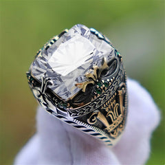 Retro Handmade Silver Color Carved Ring