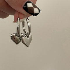 Heart Hoops Earrings Fashion Trendy Punk Jewelry