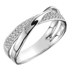 Stainless Steel Two Tone X Shape Cross Ring Trendy Jewelry