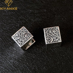 Floral Square Ear Clasp Earrings For Women Fashion Retro Jewelry