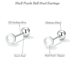 Silver Charm Pearl Beads Stud Earrings For Women Trendy