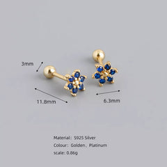 Fashion Petal Screw Bead Stud Earrings Piercing Jewelry Accessories