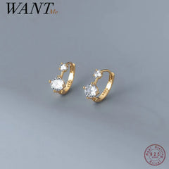 Zircon Huggies Piercing Hoop Earrings Chic Jewelry