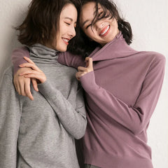 Sweater Turtleneck Slim Fit Basic Pullover Knit Tops