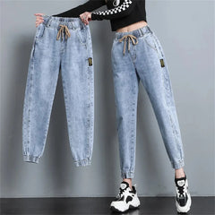 Women High Waist Harem Mom Jeans Streetwear