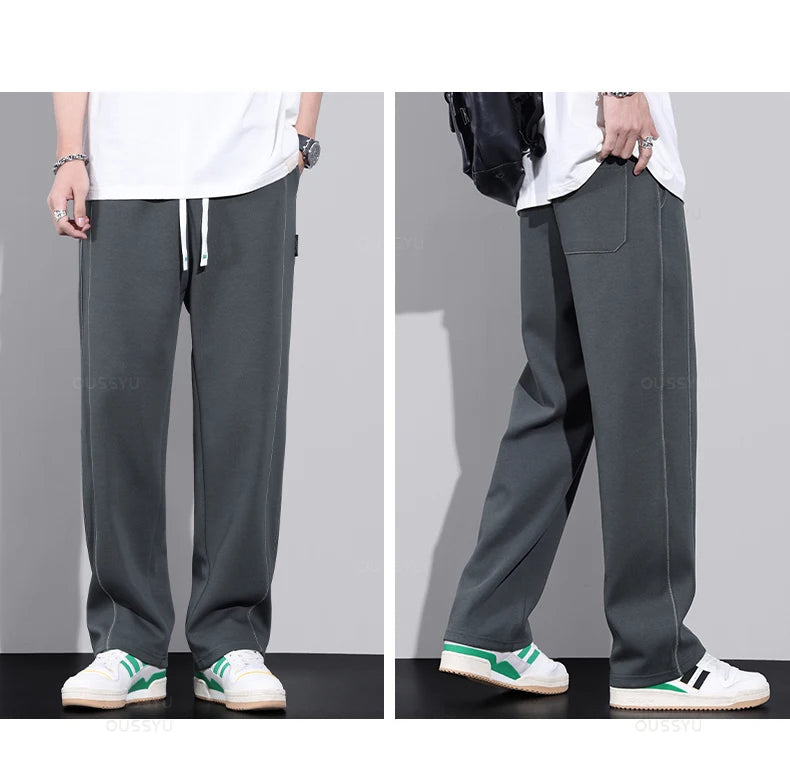 Clothing Men's Knitted Pants Wear Straight Jogger Casual Trousers