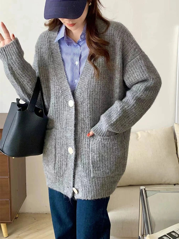 Fashion Chic Vintage Oversized Sweaters Knitted Cardigans