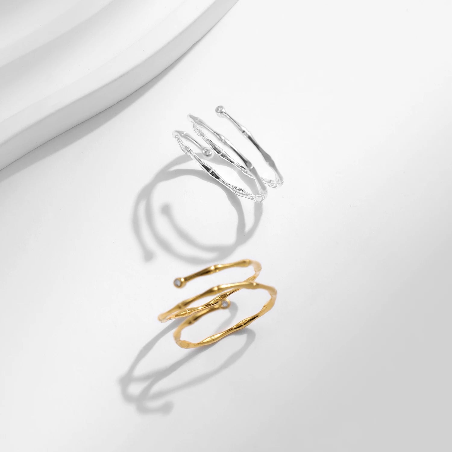 Simple Lines Twining Adjustable Size Finger Ring Trendy