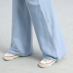 Summer Women's Jeans Fabric Baggy Wide Leg Denim Pants