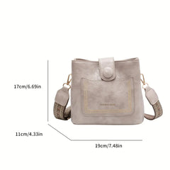 Vintage Simple PU Leather Bucket Crossbody Bags