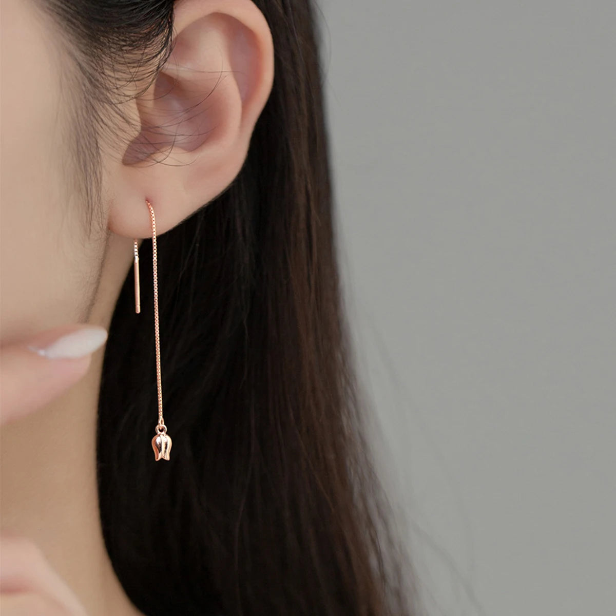 Elegant Tulip Long Tassel Drop Earrings Jewelry