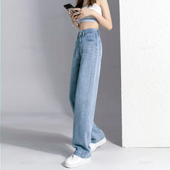 Wide-Leg Jeans High Waist Design High Street Trousers