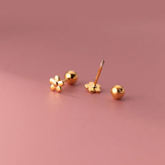 Cute Flowers Baby Screw Beads Stud Earrings Minimalist