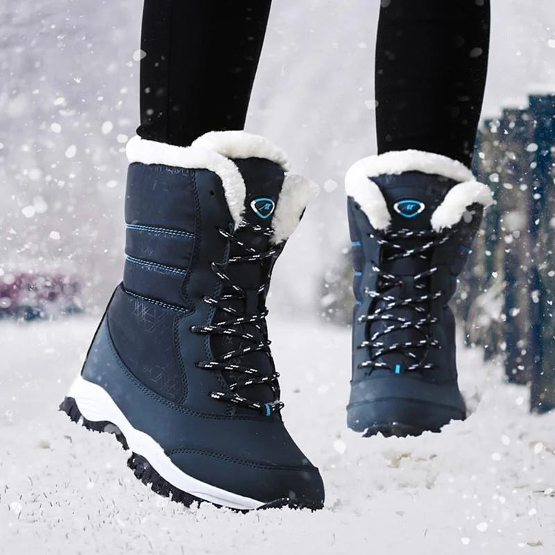 Winter Waterproof Women Snow Boots Plush Warm Ankle Boots