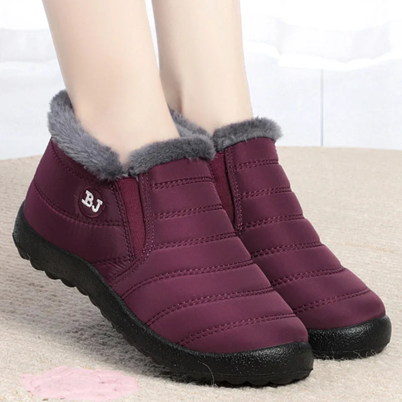 Women Boots Slip On Winter Shoes Ankle Style