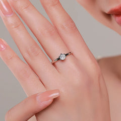 Classic Simple Round Clear CZ Finger Rings Statement Jewelry