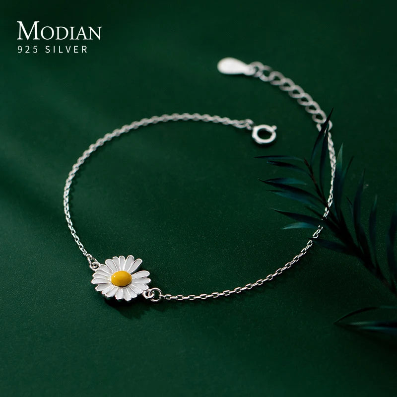 Daisy Cute Plant Link Chain Bracelet