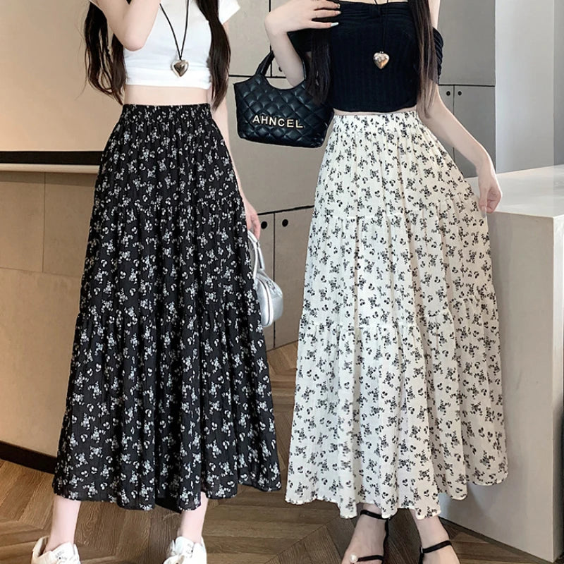 Fashion Floral Print Skirt  Female A-line