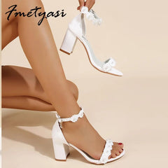 Women's Sandals Wedding Shoes Block Heel Pumps