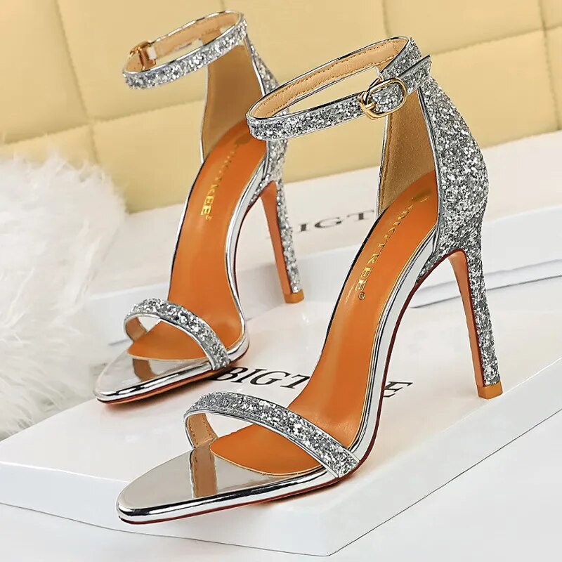 Shoes Summer Sandals Suede Hollow High Heels Stiletto