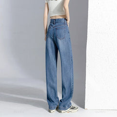 Wide-Leg Jeans High Waist Design High Street Trousers